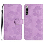 Custodia per cellulare in pelle con motivo floreale in rilievo, For Sony Xperia 10 V, For Sony Xperia 10 IV, For Sony Xperia L4, For Sony Xperia 5
