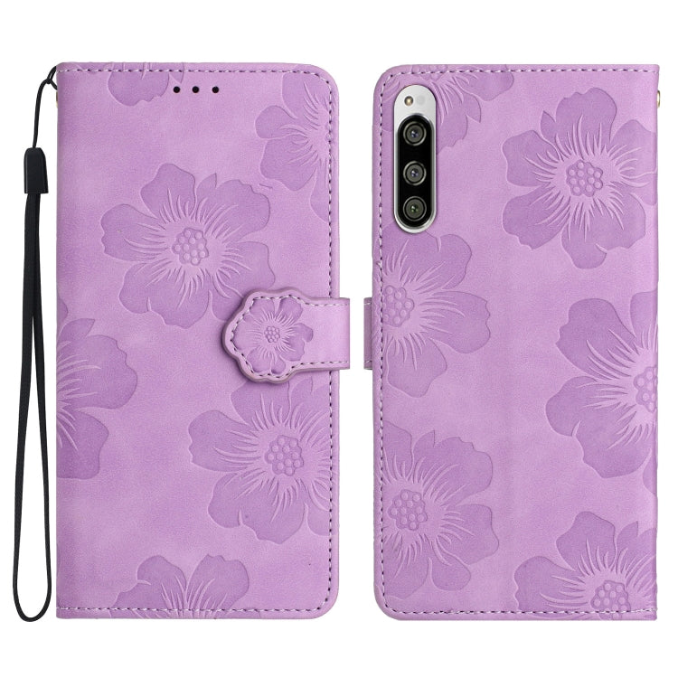 Custodia per cellulare in pelle con motivo floreale in rilievo, For Sony Xperia 10 V, For Sony Xperia 10 IV, For Sony Xperia L4, For Sony Xperia 5