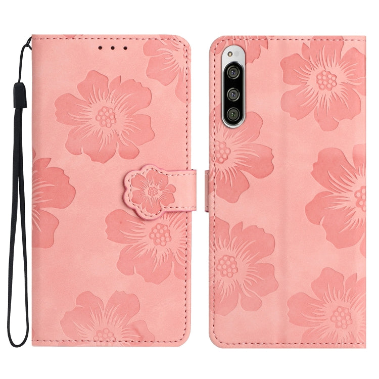 Custodia per cellulare in pelle con motivo floreale in rilievo, For Sony Xperia 10 V, For Sony Xperia 10 IV, For Sony Xperia L4, For Sony Xperia 5