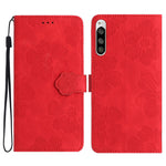 Custodia per cellulare in pelle con motivo floreale in rilievo, For Sony Xperia 10 V, For Sony Xperia 10 IV, For Sony Xperia L4, For Sony Xperia 5