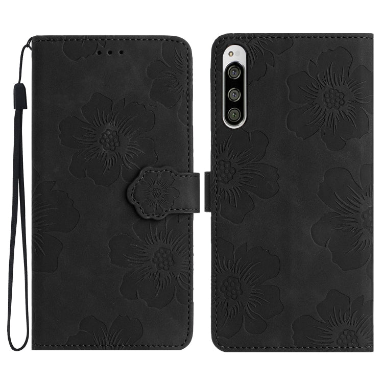Custodia per cellulare in pelle con motivo floreale in rilievo, For Sony Xperia 10 V, For Sony Xperia 10 IV, For Sony Xperia L4, For Sony Xperia 5