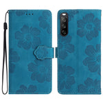 Custodia per cellulare in pelle con motivo floreale in rilievo, For Sony Xperia 10 V, For Sony Xperia 10 IV, For Sony Xperia L4, For Sony Xperia 5