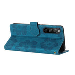 Custodia per cellulare in pelle con motivo floreale in rilievo, For Sony Xperia 10 V, For Sony Xperia 10 IV, For Sony Xperia L4, For Sony Xperia 5