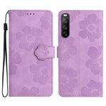 Custodia per cellulare in pelle con motivo floreale in rilievo, For Sony Xperia 10 V, For Sony Xperia 10 IV, For Sony Xperia L4, For Sony Xperia 5