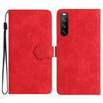 Custodia per cellulare in pelle con motivo floreale in rilievo, For Sony Xperia 10 V, For Sony Xperia 10 IV, For Sony Xperia L4, For Sony Xperia 5
