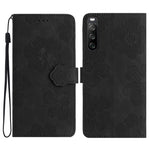 Custodia per cellulare in pelle con motivo floreale in rilievo, For Sony Xperia 10 V, For Sony Xperia 10 IV, For Sony Xperia L4, For Sony Xperia 5