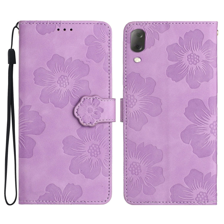 Custodia per cellulare in pelle con motivo floreale in rilievo, For Sony Xperia L3