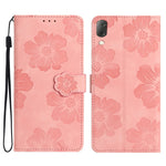 Custodia per cellulare in pelle con motivo floreale in rilievo, For Sony Xperia L3