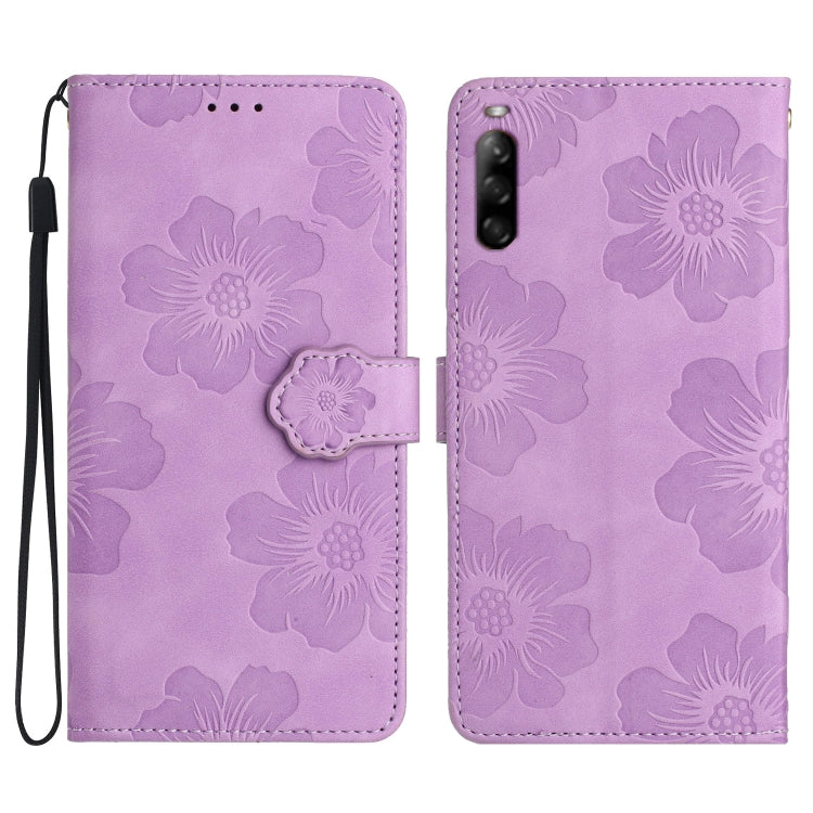 Custodia per cellulare in pelle con motivo floreale in rilievo, For Sony Xperia 10 V, For Sony Xperia 10 IV, For Sony Xperia L4, For Sony Xperia 5