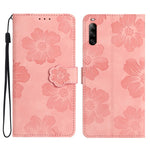 Custodia per cellulare in pelle con motivo floreale in rilievo, For Sony Xperia 10 V, For Sony Xperia 10 IV, For Sony Xperia L4, For Sony Xperia 5