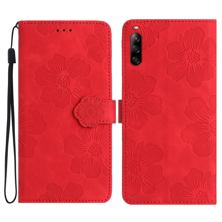 Custodia per cellulare in pelle con motivo floreale in rilievo, For Sony Xperia 10 V, For Sony Xperia 10 IV, For Sony Xperia L4, For Sony Xperia 5