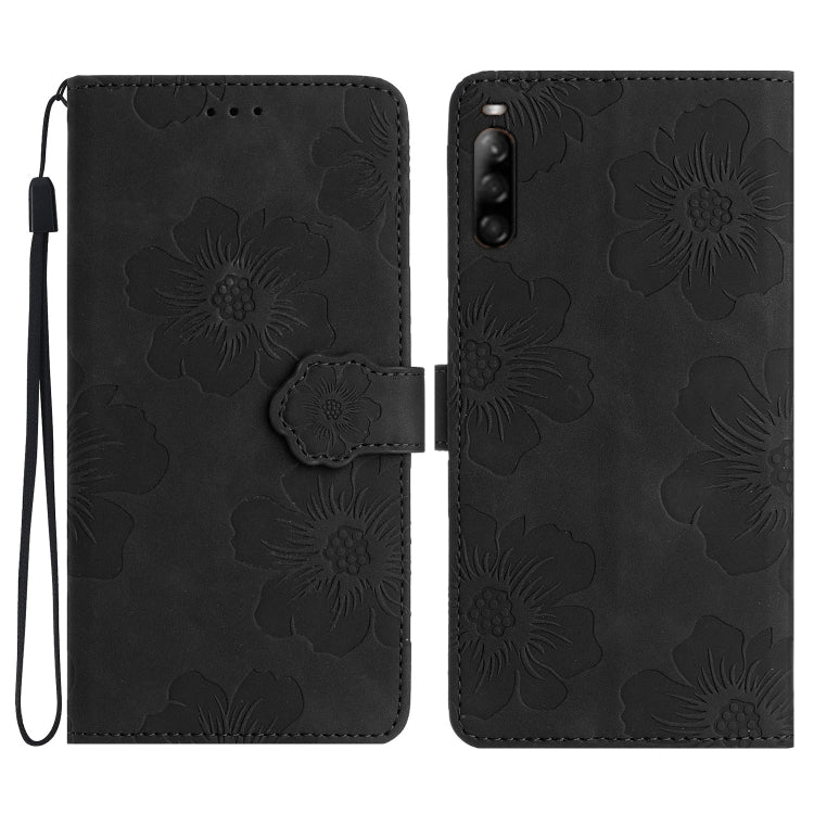 Custodia per cellulare in pelle con motivo floreale in rilievo, For Sony Xperia 10 V, For Sony Xperia 10 IV, For Sony Xperia L4, For Sony Xperia 5