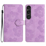 Custodia per cellulare in pelle con motivo floreale in rilievo, For Sony Xperia 10 VII, For Sony Xperia 10 VI, For Sony Xperia 1 VI, For Sony Xperia 1 V