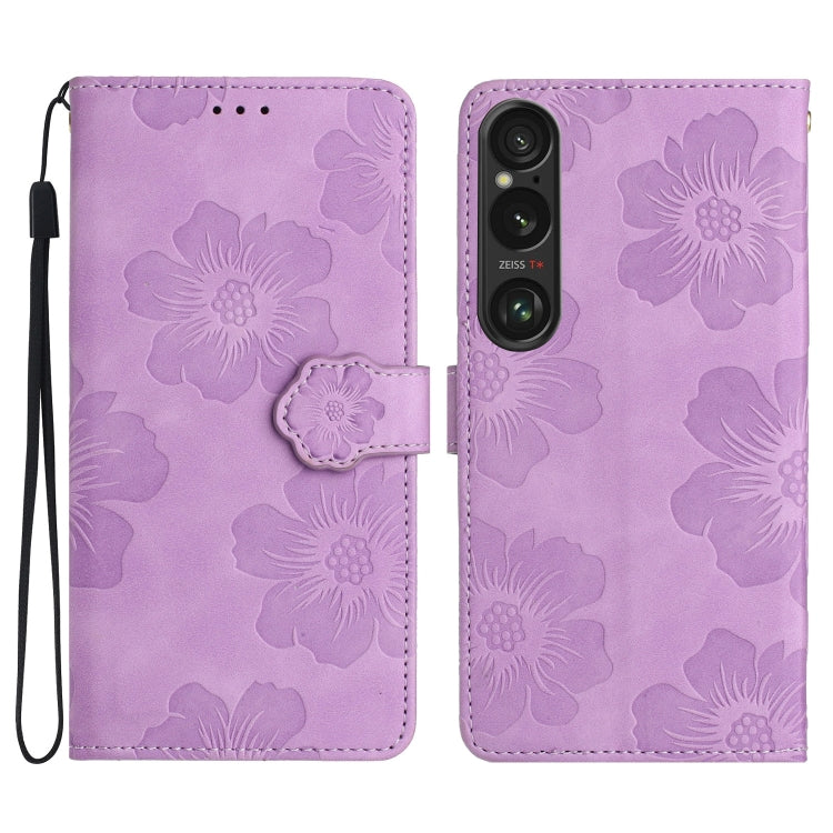 Custodia per cellulare in pelle con motivo floreale in rilievo, For Sony Xperia 10 VII, For Sony Xperia 10 VI, For Sony Xperia 1 VI, For Sony Xperia 1 V