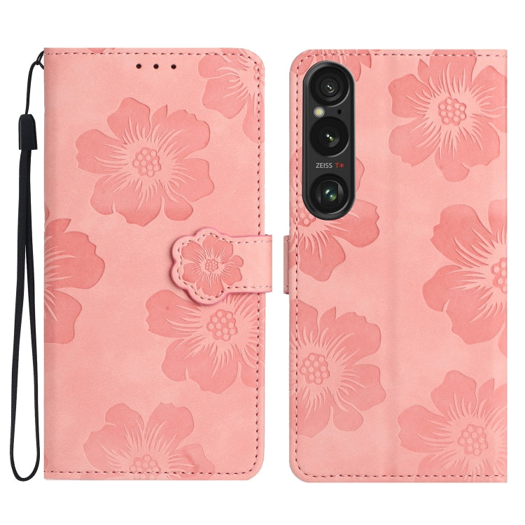 Custodia per cellulare in pelle con motivo floreale in rilievo, For Sony Xperia 10 VII, For Sony Xperia 10 VI, For Sony Xperia 1 VI, For Sony Xperia 1 V