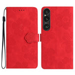 Custodia per cellulare in pelle con motivo floreale in rilievo, For Sony Xperia 10 VII, For Sony Xperia 10 VI, For Sony Xperia 1 VI, For Sony Xperia 1 V