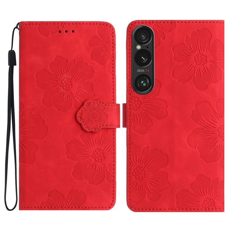 Custodia per cellulare in pelle con motivo floreale in rilievo, For Sony Xperia 10 VII, For Sony Xperia 10 VI, For Sony Xperia 1 VI, For Sony Xperia 1 V