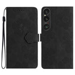 Custodia per cellulare in pelle con motivo floreale in rilievo, For Sony Xperia 10 VII, For Sony Xperia 10 VI, For Sony Xperia 1 VI, For Sony Xperia 1 V