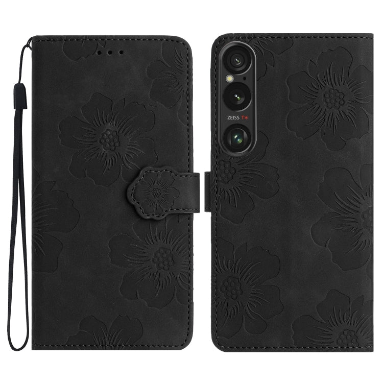 Custodia per cellulare in pelle con motivo floreale in rilievo, For Sony Xperia 10 VII, For Sony Xperia 10 VI, For Sony Xperia 1 VI, For Sony Xperia 1 V