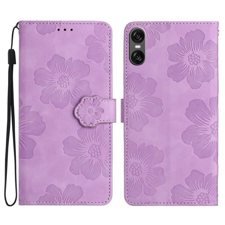 Custodia per cellulare in pelle con motivo floreale in rilievo, For Sony Xperia 10 VII, For Sony Xperia 10 VI, For Sony Xperia 1 VI, For Sony Xperia 1 V