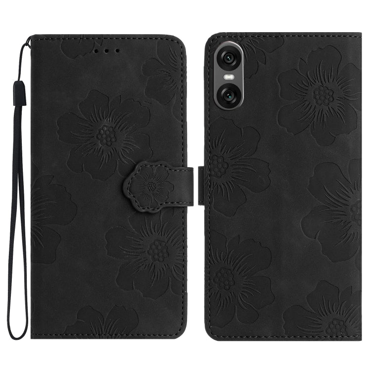 Custodia per cellulare in pelle con motivo floreale in rilievo, For Sony Xperia 10 VII, For Sony Xperia 10 VI, For Sony Xperia 1 VI, For Sony Xperia 1 V