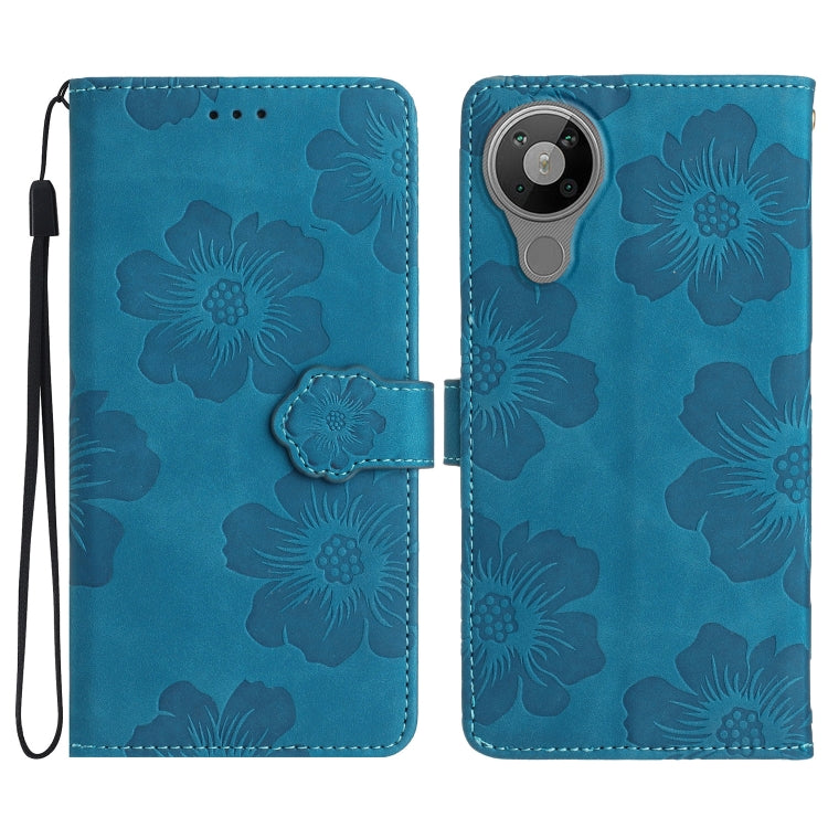 Custodia per cellulare in pelle con motivo floreale in rilievo, For Nokia 6.2 / 7.2, For Nokia 5.4, For Nokia 5.3
