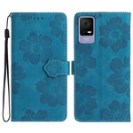 Custodia per cellulare in pelle con motivo floreale in rilievo, For TCL 405 / 406 / 408, For TCL 40 SE