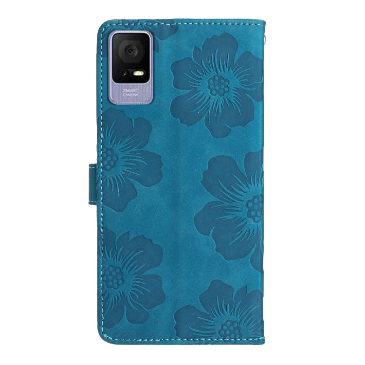 Custodia per cellulare in pelle con motivo floreale in rilievo, For TCL 405 / 406 / 408, For TCL 40 SE
