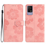 Custodia per cellulare in pelle con motivo floreale in rilievo, For TCL 405 / 406 / 408, For TCL 40 SE