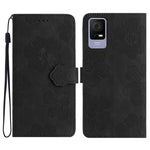 Custodia per cellulare in pelle con motivo floreale in rilievo, For TCL 405 / 406 / 408, For TCL 40 SE