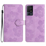 Custodia per cellulare in pelle con motivo floreale in rilievo, For TCL 405 / 406 / 408, For TCL 40 SE