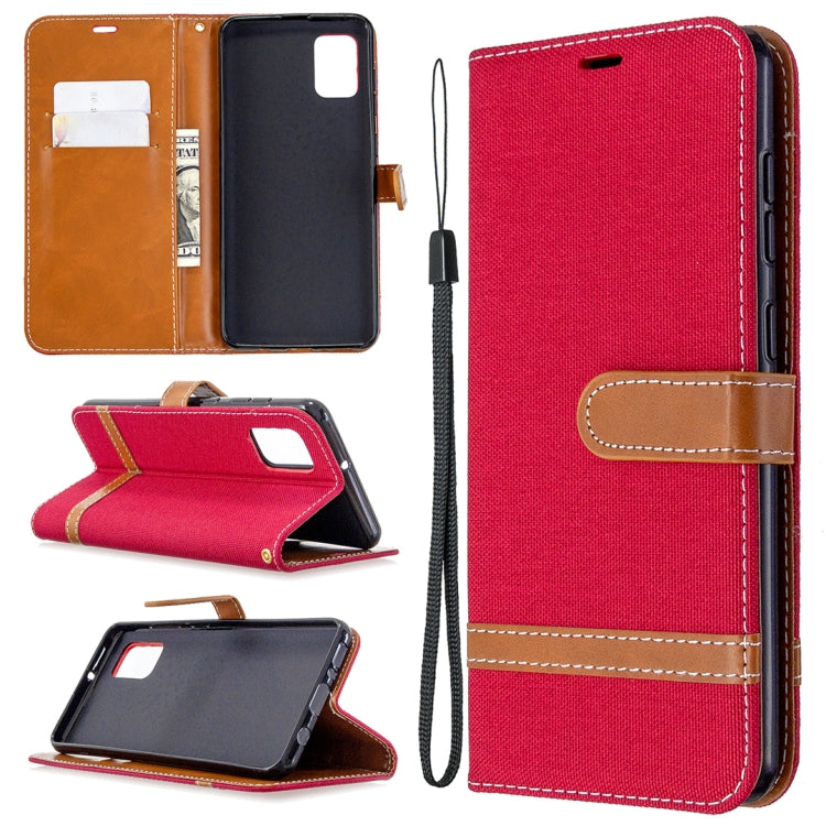 Custodia portafoglio in pelle e denim per Samsung Galaxy A31