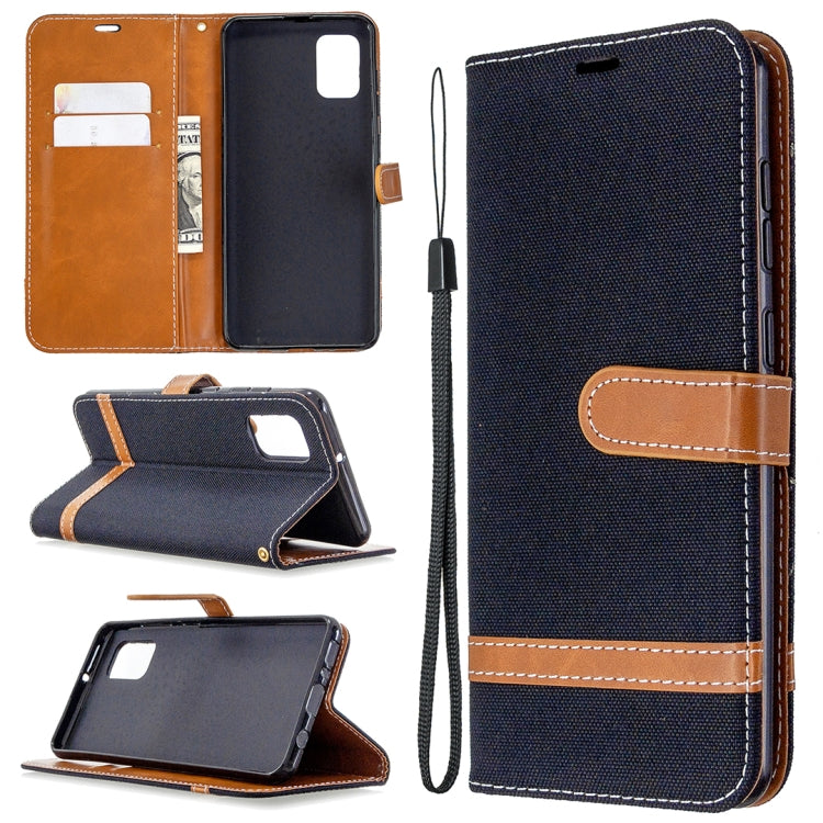 Custodia portafoglio in pelle e denim per Samsung Galaxy A31