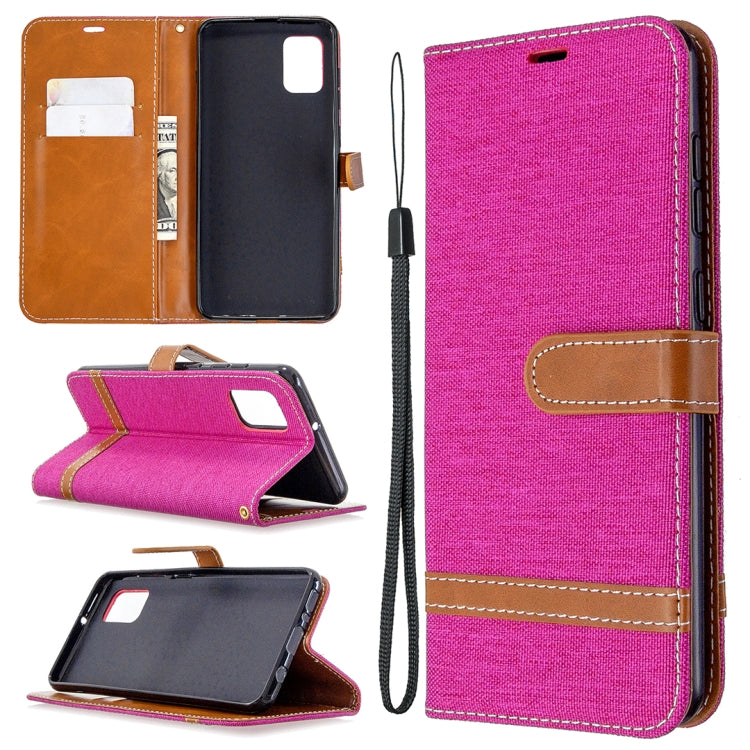 Custodia portafoglio in pelle e denim per Samsung Galaxy A31
