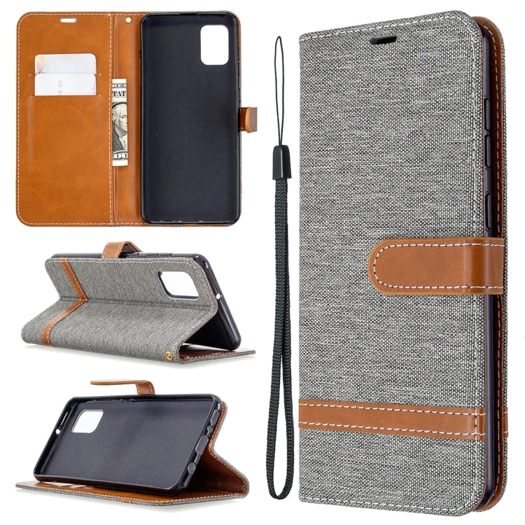Custodia portafoglio in pelle e denim per Samsung Galaxy A31