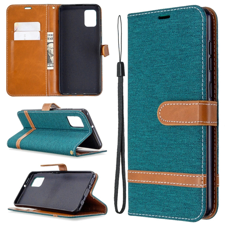 Custodia portafoglio in pelle e denim per Samsung Galaxy A31