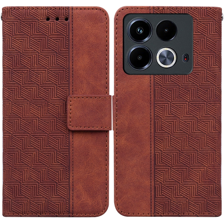 Custodia per telefono in pelle goffrata geometrica, For Infinix Note 40 4G, For Infinix Hot 40 / 40 Pro, For Infinix Smart 7 India / 7 Plus, For Infinix Smart 7 HD