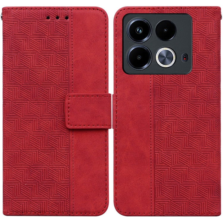 Custodia per telefono in pelle goffrata geometrica, For Infinix Note 40 4G, For Infinix Hot 40 / 40 Pro, For Infinix Smart 7 India / 7 Plus, For Infinix Smart 7 HD