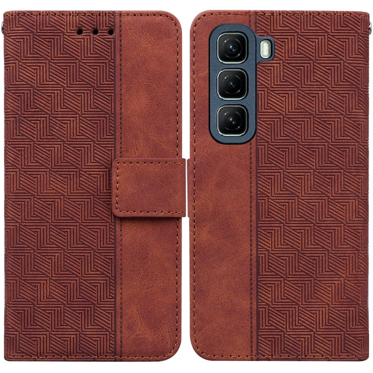 Custodia per telefono in pelle goffrata geometrica, For Infinix Hot 50 Pro+ 4G, For Infinix Hot 50 4G, For Infinix Hot 50 5G, For Infinix Zero 40 4G / 5G