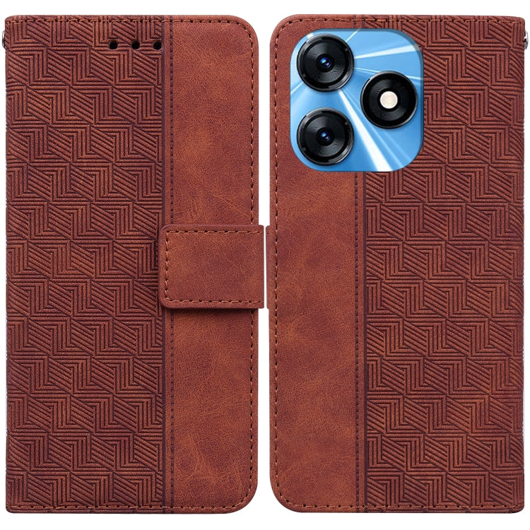 Custodia per telefono in pelle goffrata geometrica, For Tecno Spark 10 / Spark 10C