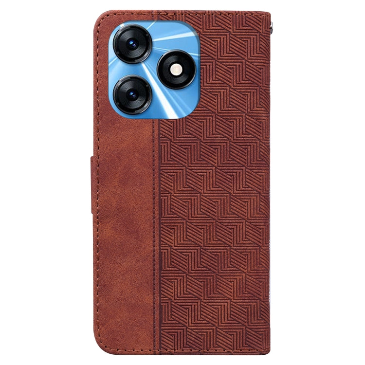 Custodia per telefono in pelle goffrata geometrica, For Tecno Spark 10 / Spark 10C