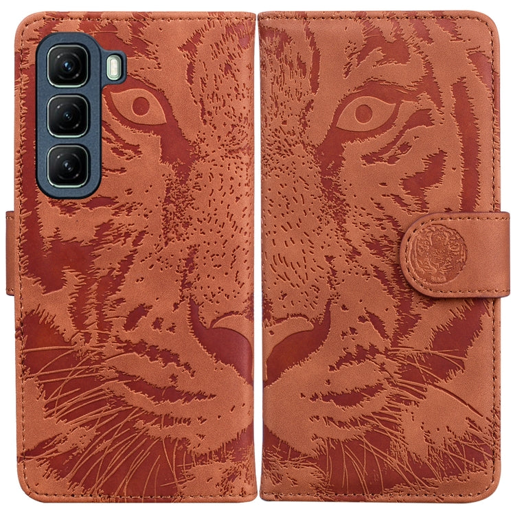 Custodia per cellulare in pelle con motivo a tigre in rilievo, For Infinix Hot 50 Pro+ 4G, For Infinix Hot 50 4G, For Infinix Hot 50 5G, For Infinix Zero 40 4G / 5G