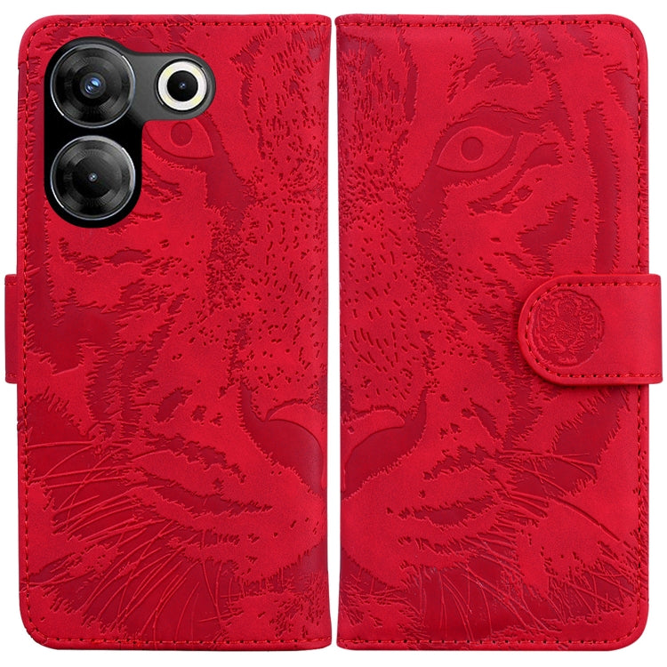 Custodia per cellulare in pelle con motivo a tigre in rilievo, For Tecno Camon 20 Pro 5G, For Tecno Pova 5, For Tecno Spark 10 5G, For Tecno Spark 10 Pro