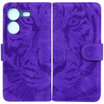 Custodia per cellulare in pelle con motivo a tigre in rilievo, For Tecno Camon 20 Pro 5G, For Tecno Pova 5, For Tecno Spark 10 5G, For Tecno Spark 10 Pro