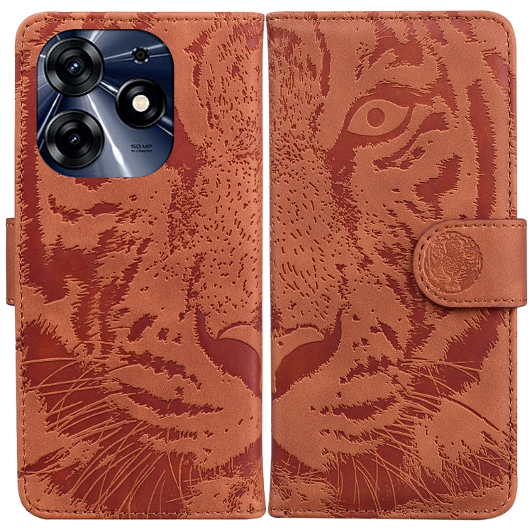 Custodia per cellulare in pelle con motivo a tigre in rilievo, For Tecno Camon 20 Pro 5G, For Tecno Pova 5, For Tecno Spark 10 5G, For Tecno Spark 10 Pro