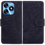 Custodia per cellulare in pelle con motivo a tigre in rilievo, For Tecno Spark 10 / Spark 10C