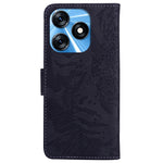 Custodia per cellulare in pelle con motivo a tigre in rilievo, For Tecno Spark 10 / Spark 10C