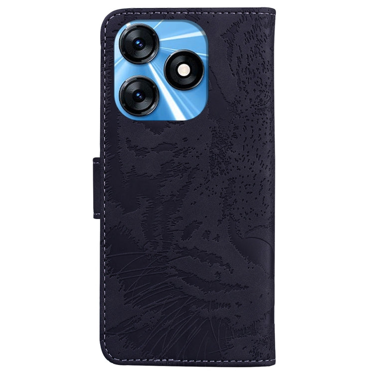 Custodia per cellulare in pelle con motivo a tigre in rilievo, For Tecno Spark 10 / Spark 10C