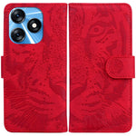 Custodia per cellulare in pelle con motivo a tigre in rilievo, For Tecno Spark 10 / Spark 10C