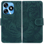 Custodia per cellulare in pelle con motivo a tigre in rilievo, For Tecno Spark 10 / Spark 10C